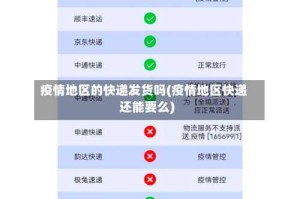 疫情地区的快递发货吗(疫情地区快递还能要么)